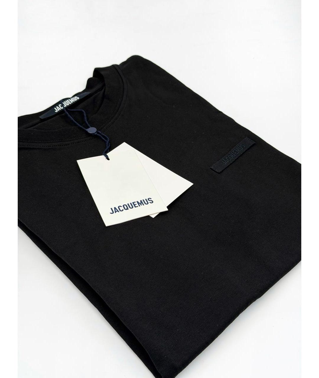 JACQUEMUS Черная хлопковая футболка, фото 4
