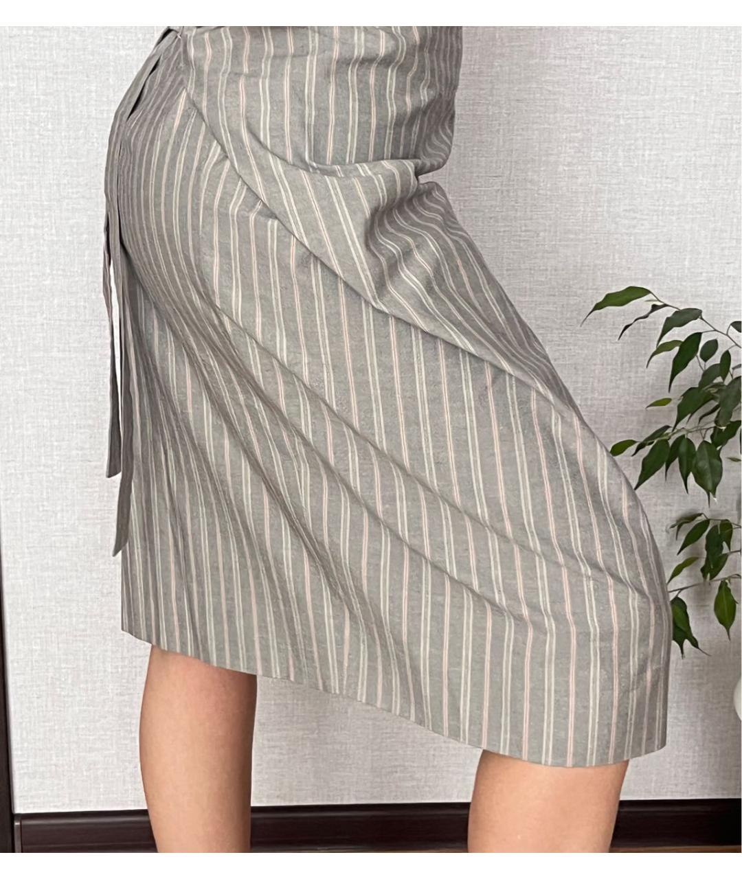 VIVIENNE WESTWOOD Серая хлопковая юбка миди, фото 2