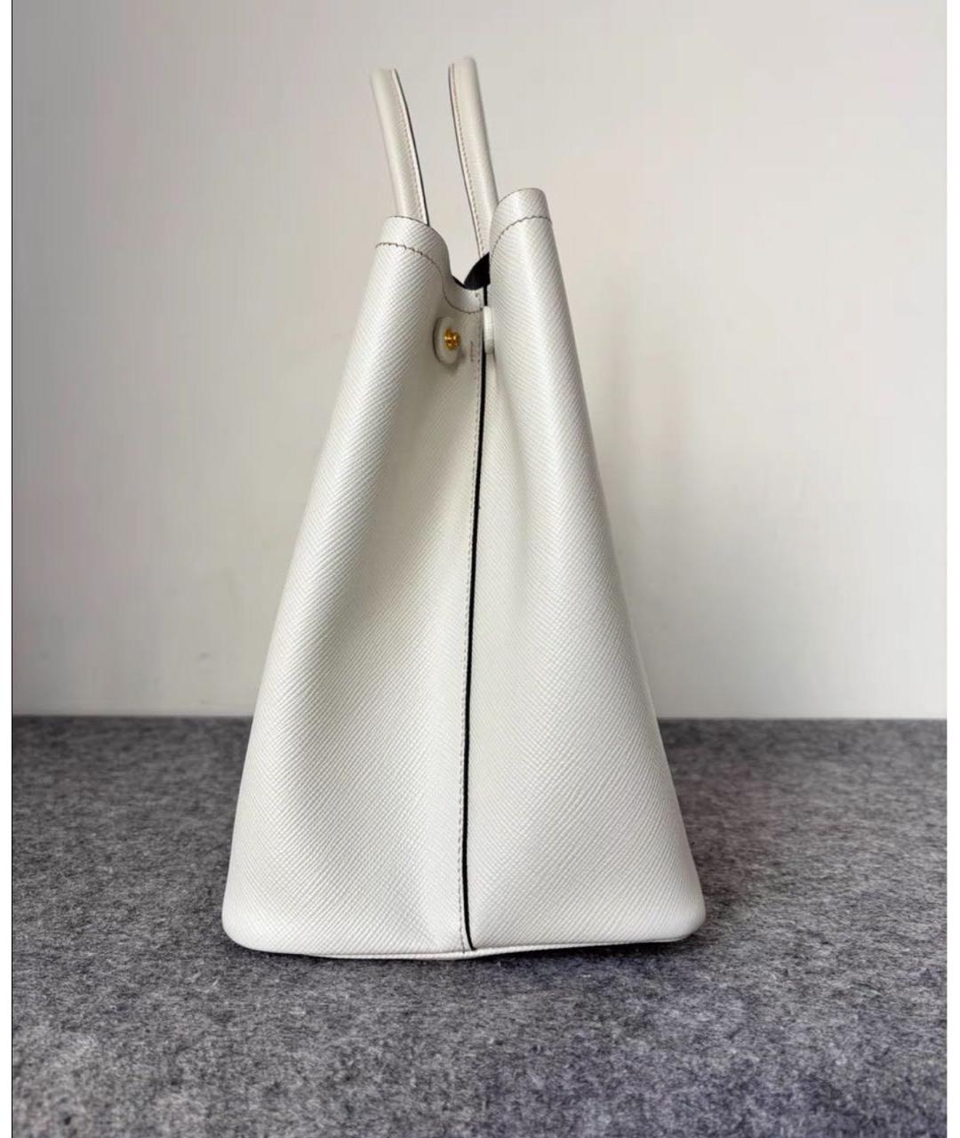 PRADA Белая кожаная сумка через плечо, фото 3