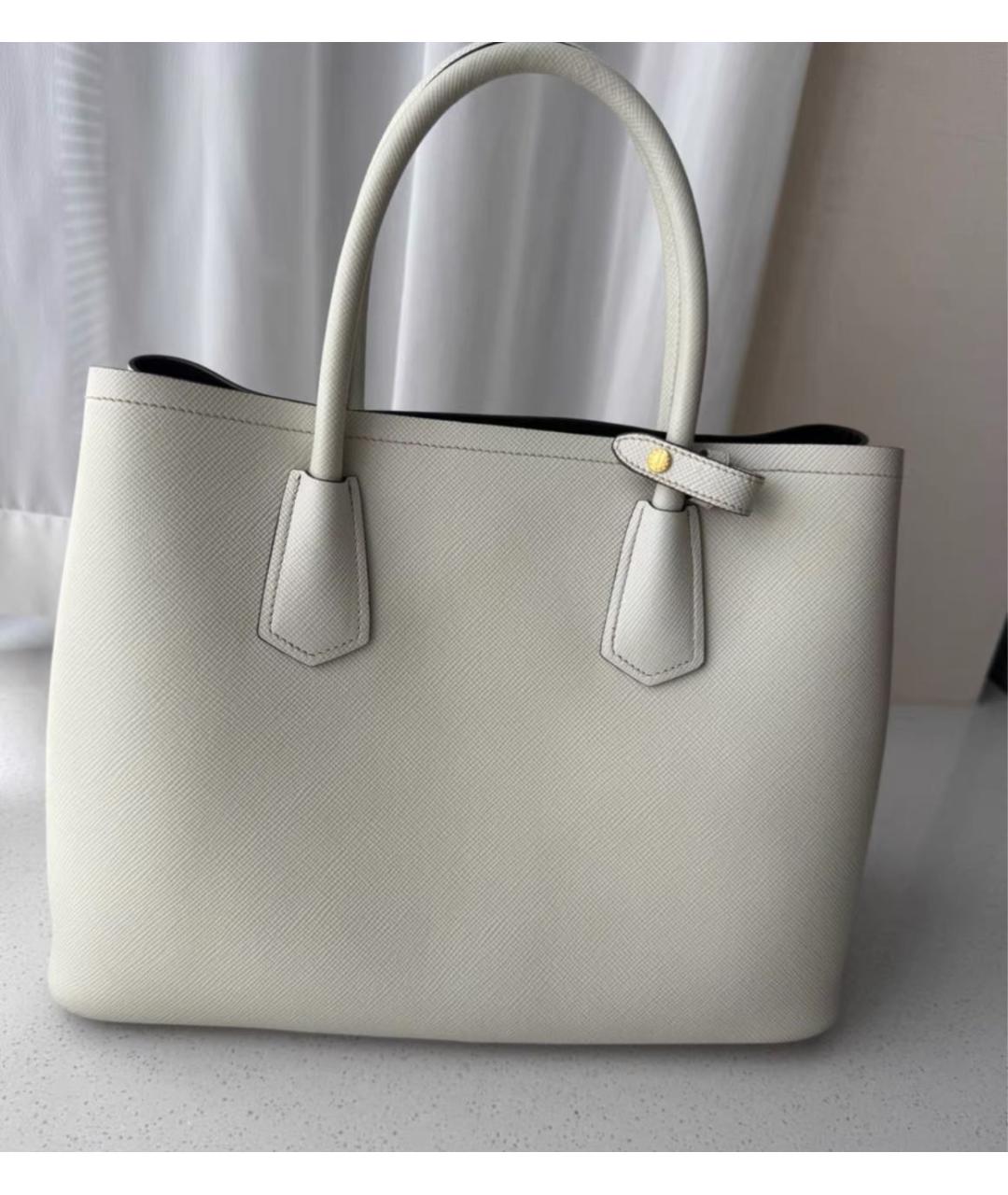 PRADA Белая кожаная сумка через плечо, фото 4