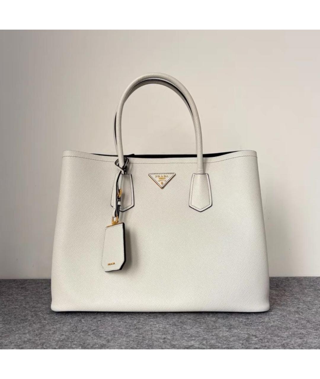 PRADA Белая кожаная сумка через плечо, фото 6