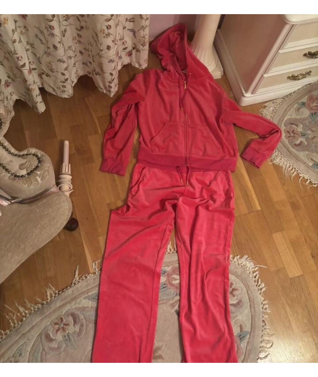 JUICY COUTURE Розовый велюровый костюм с брюками, фото 4