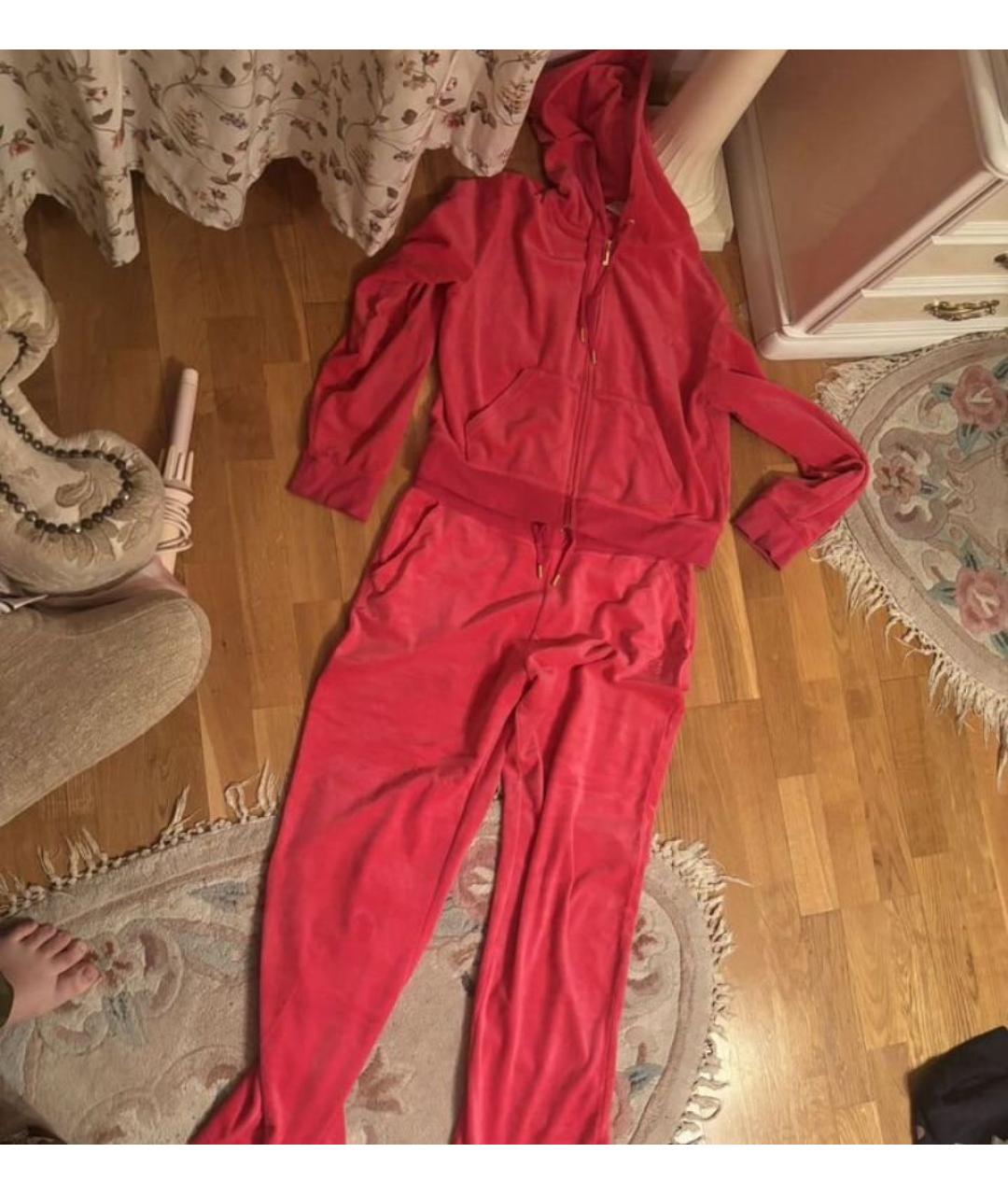 JUICY COUTURE Розовый велюровый костюм с брюками, фото 2