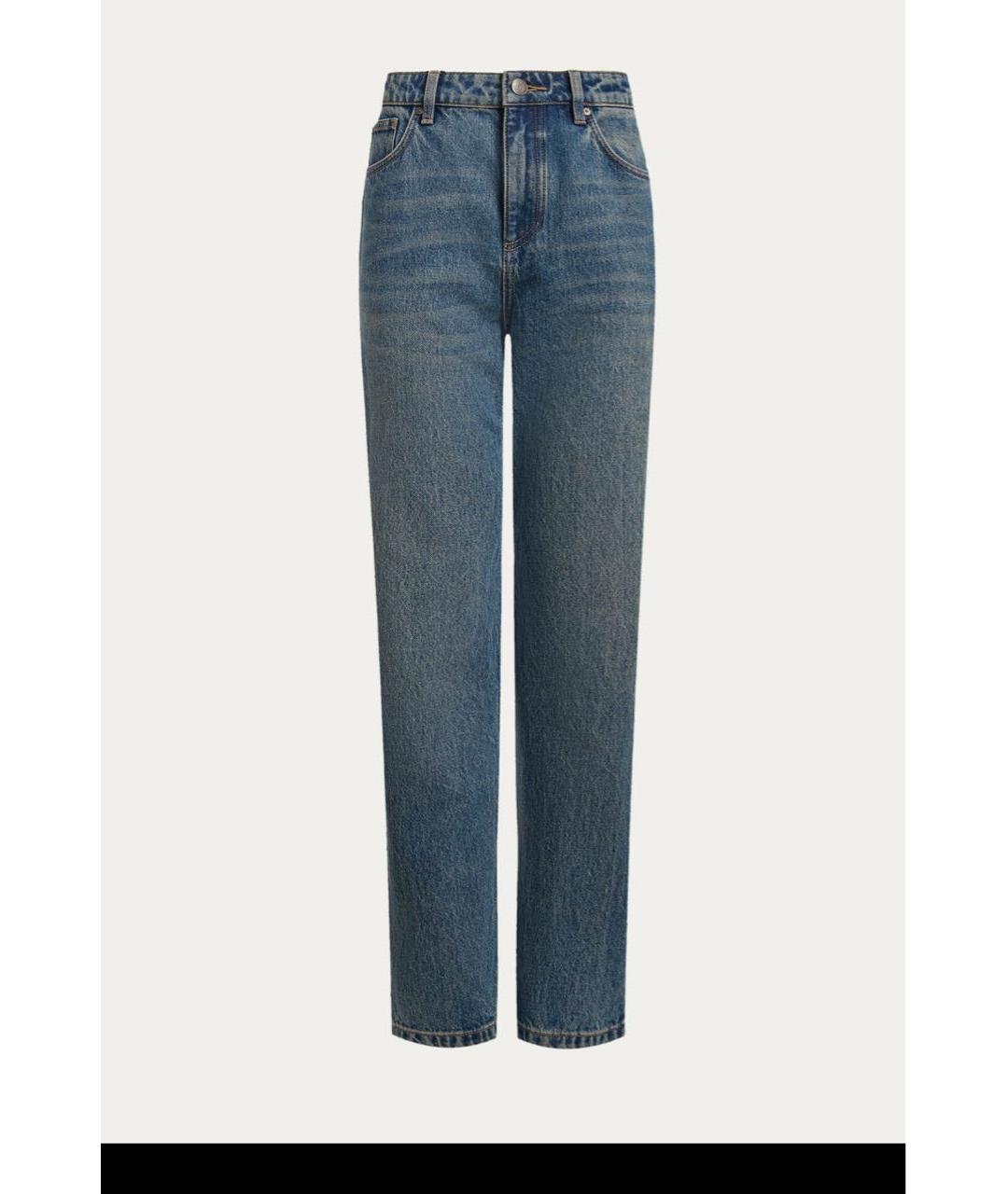 12 STOREEZ Синие хлопковые прямые джинсы, фото 5
