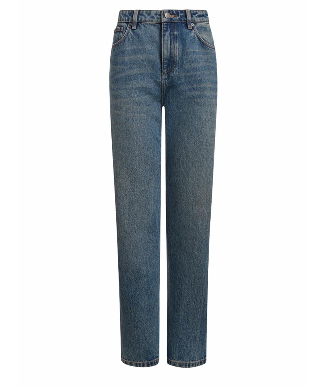 12 STOREEZ Синие хлопковые прямые джинсы, фото 1