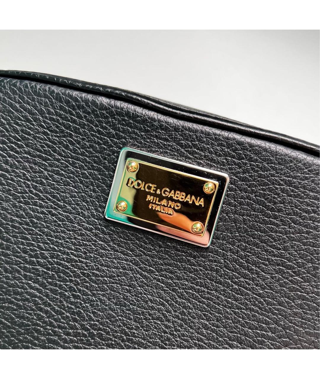 DOLCE&GABBANA Черная кожаная сумка через плечо, фото 6