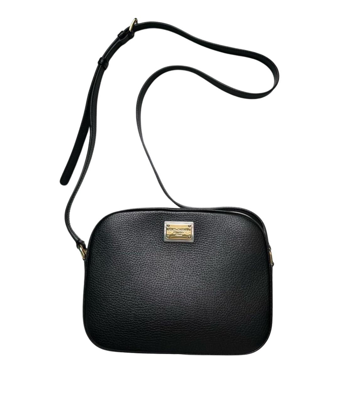 DOLCE&GABBANA Черная кожаная сумка через плечо, фото 1