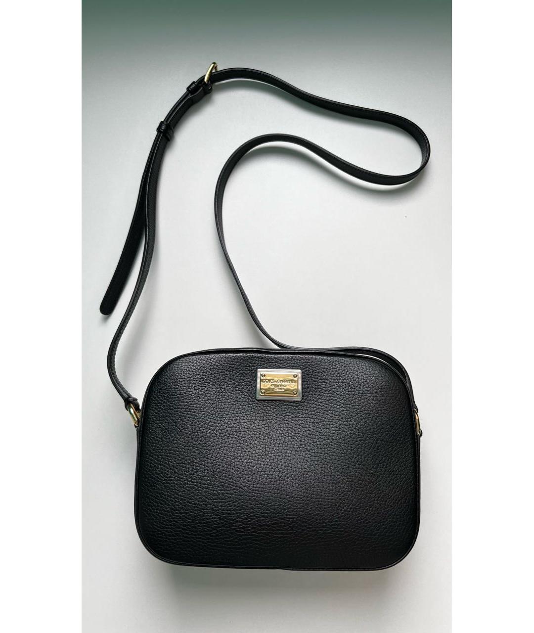 DOLCE&GABBANA Черная кожаная сумка через плечо, фото 9