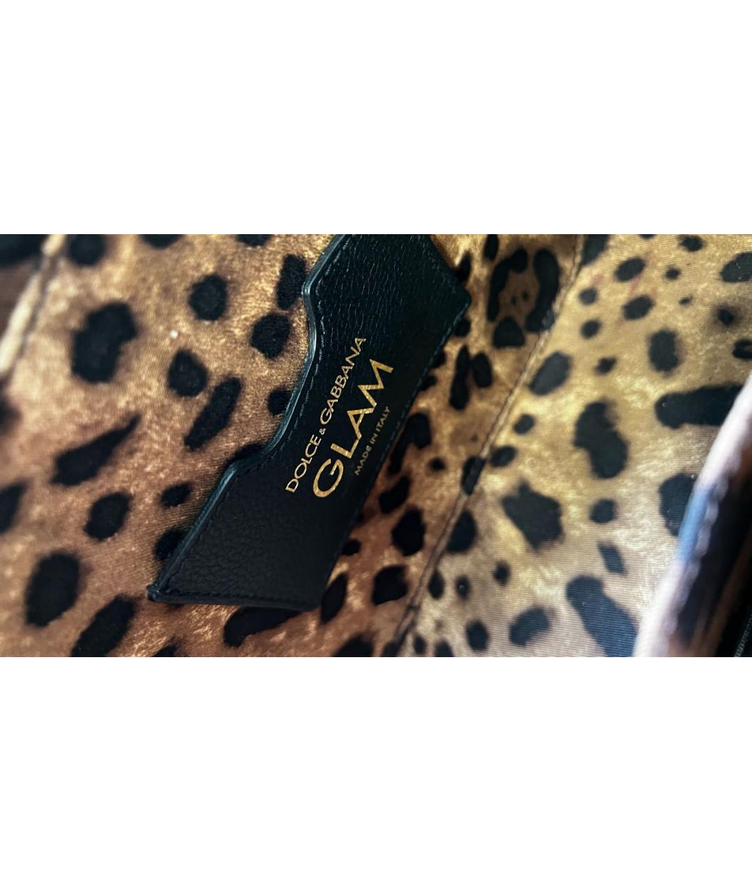 DOLCE&GABBANA Черная кожаная сумка через плечо, фото 4