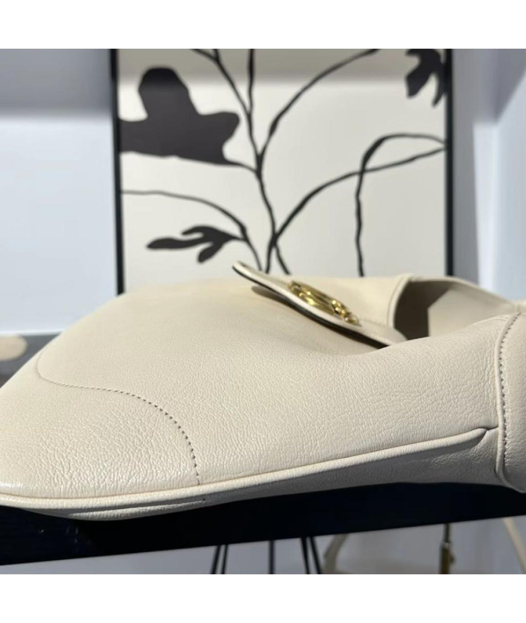 GUCCI Белая кожаная сумка через плечо, фото 5