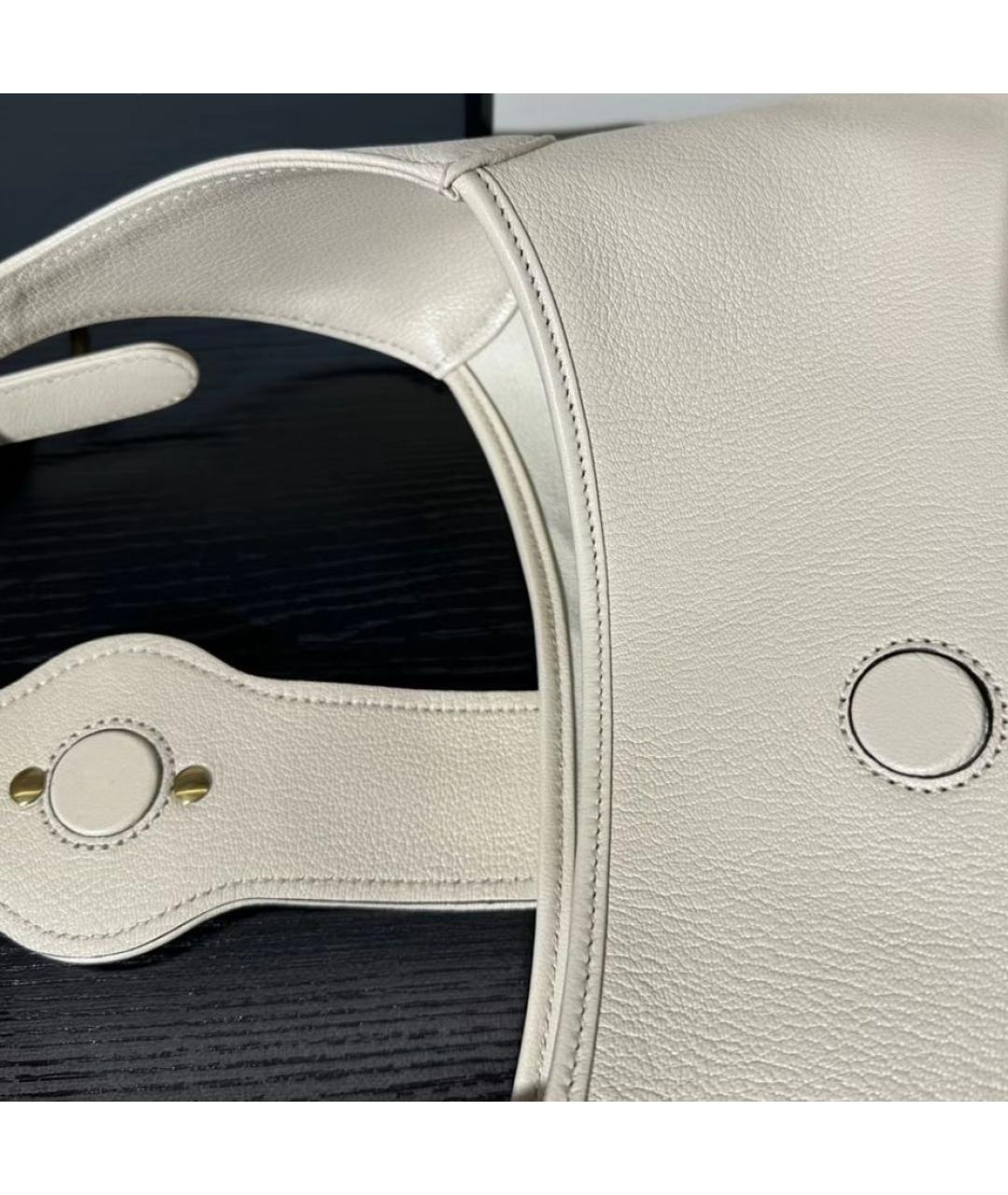 GUCCI Белая кожаная сумка через плечо, фото 6