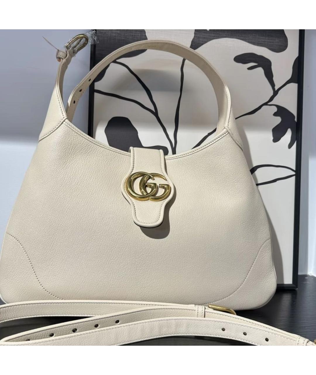 GUCCI Белая кожаная сумка через плечо, фото 3