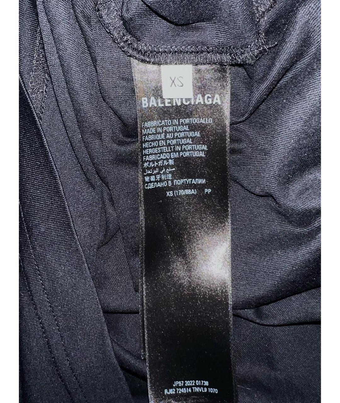 BALENCIAGA Черная хлопковая футболка, фото 4