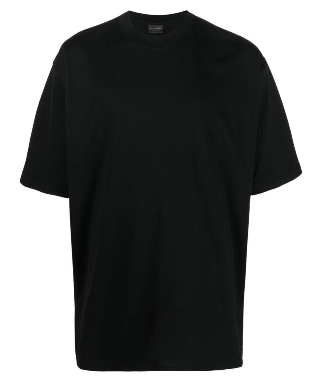BALENCIAGA Черная хлопковая футболка, фото 1