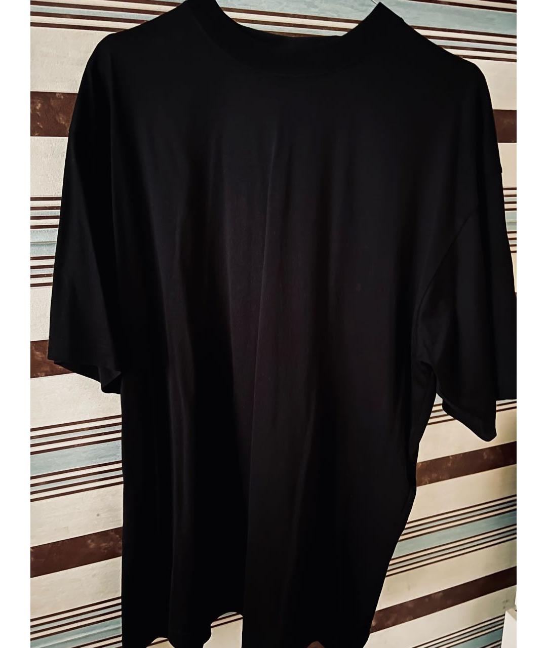 BALENCIAGA Черная хлопковая футболка, фото 5