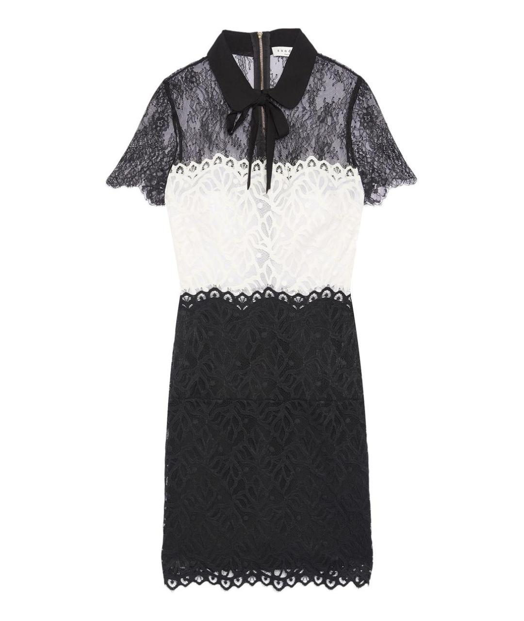 SANDRO Черное кружевное вечернее платье, фото 6