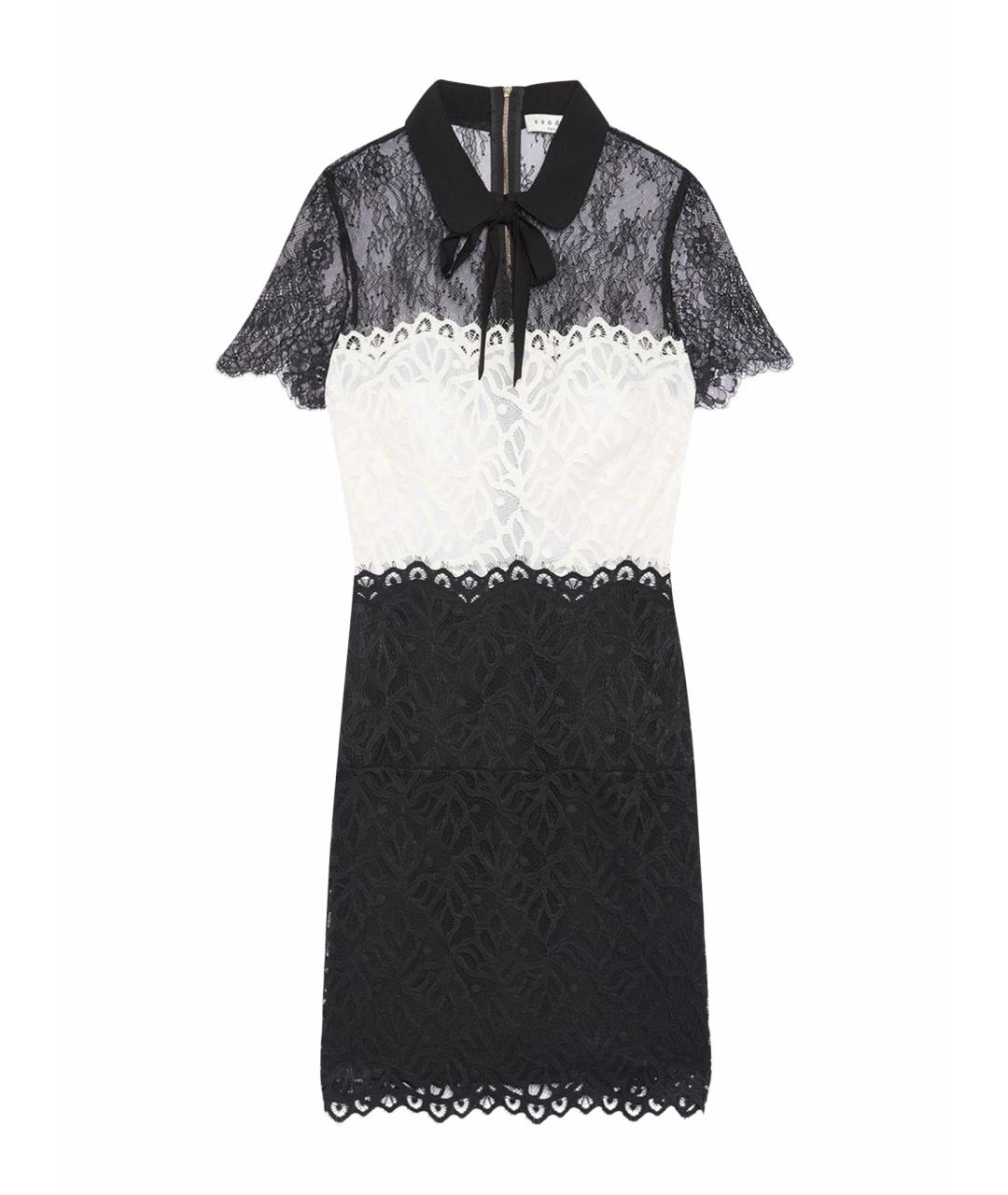SANDRO Черное кружевное вечернее платье, фото 1