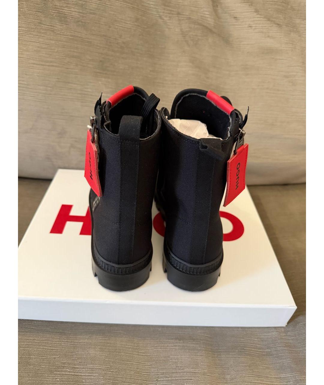 HUGO Черные синтетические ботинки, фото 4