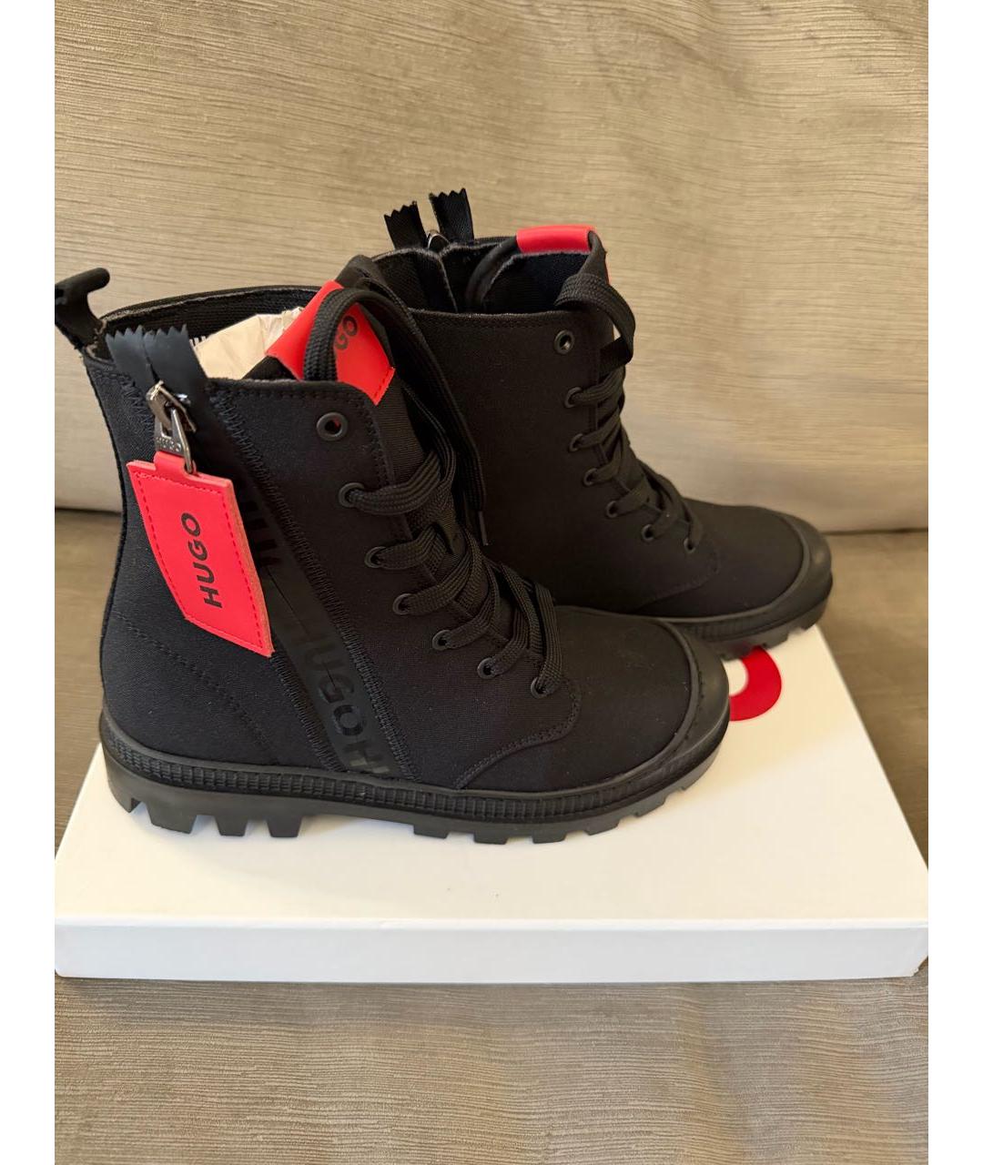 HUGO Черные синтетические ботинки, фото 5