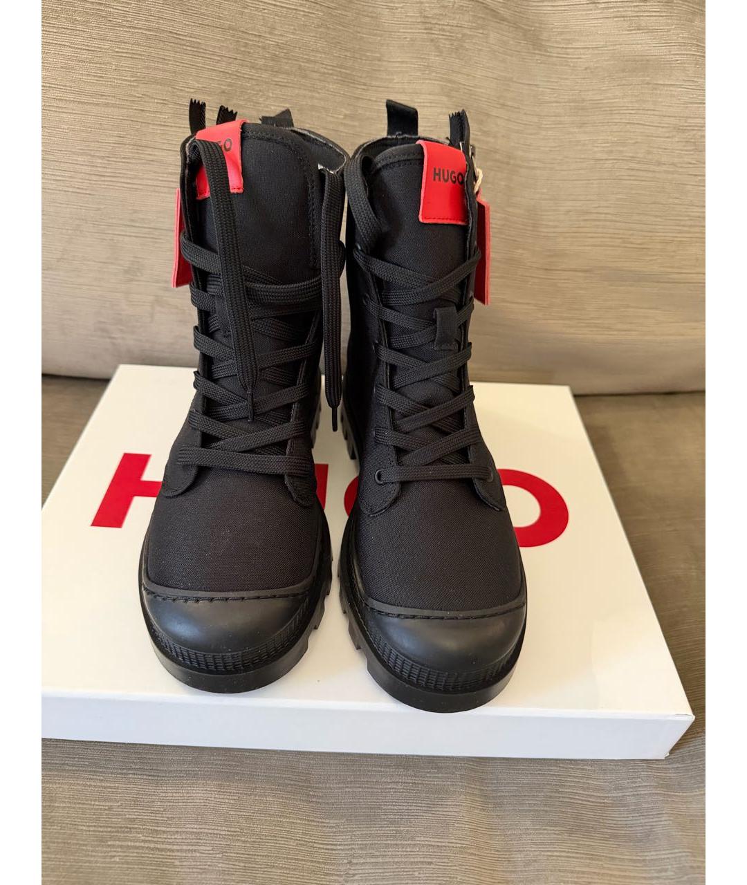 HUGO Черные синтетические ботинки, фото 2