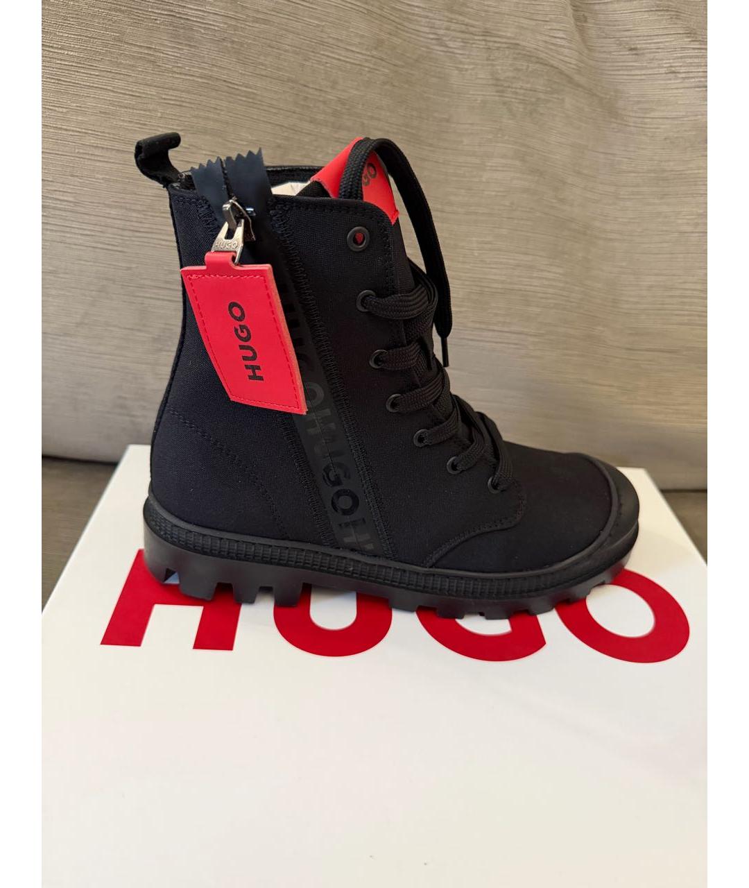 HUGO Черные синтетические ботинки, фото 7