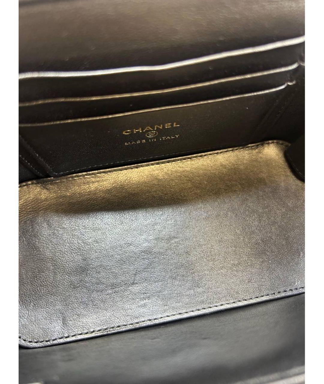 CHANEL Черная кожаная сумка через плечо, фото 4