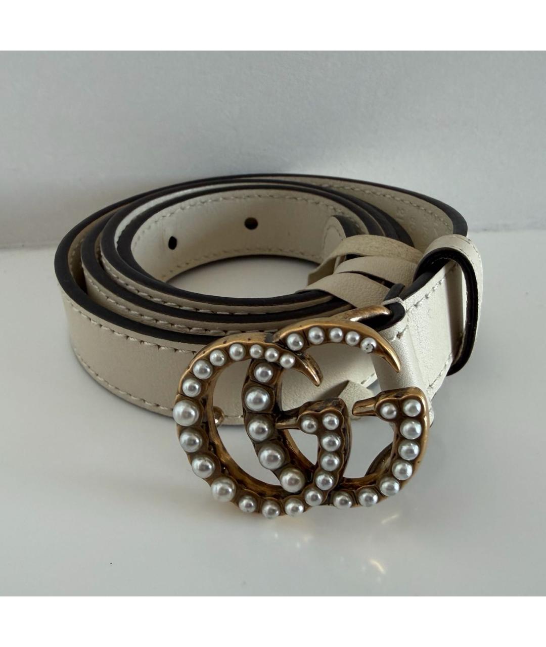 GUCCI Белый кожаный ремень, фото 4