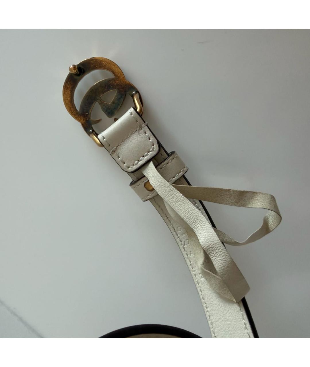 GUCCI Белый кожаный ремень, фото 2