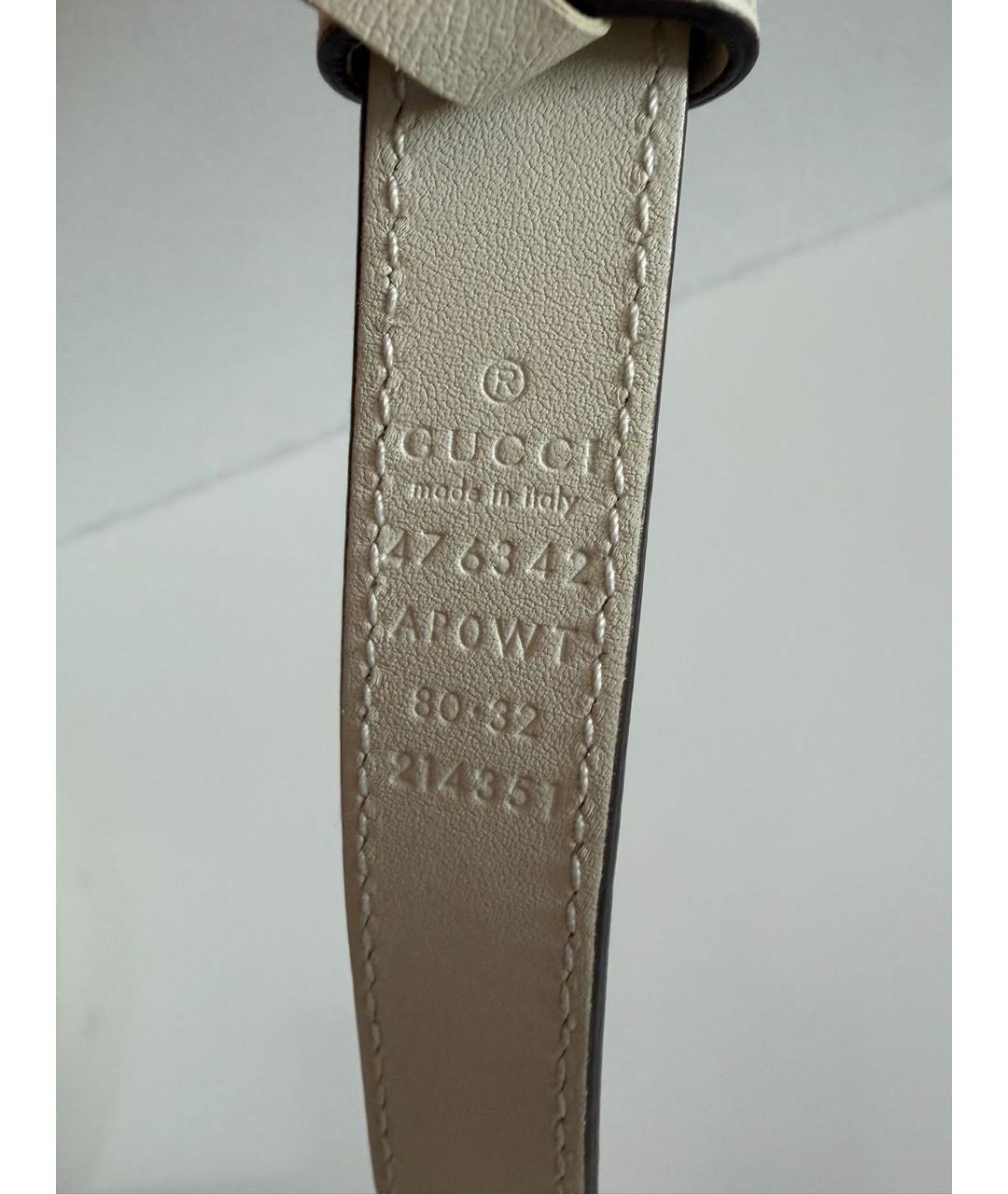 GUCCI Белый кожаный ремень, фото 3
