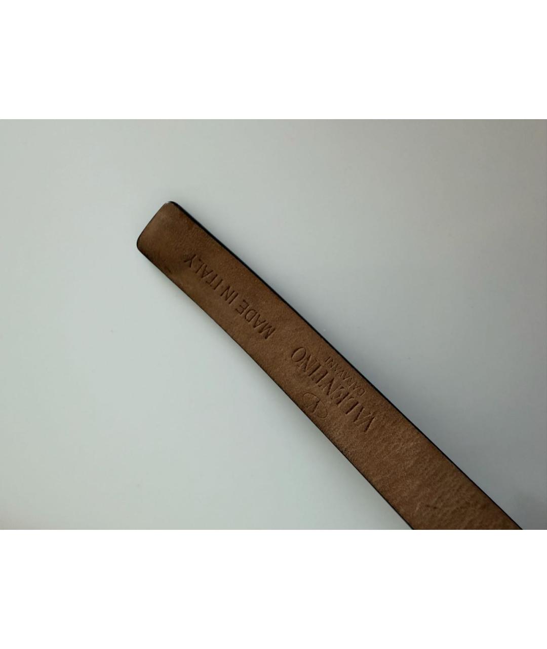 VALENTINO Черный кожаный ремень, фото 3