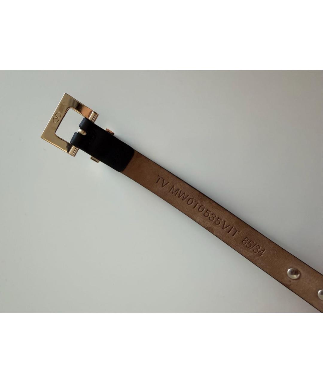 VALENTINO Черный кожаный ремень, фото 2