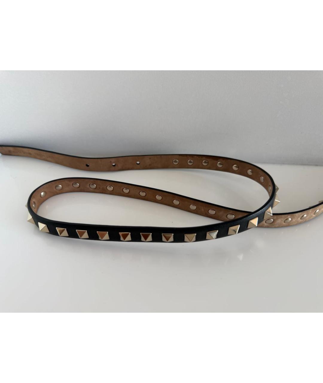 VALENTINO Черный кожаный ремень, фото 4