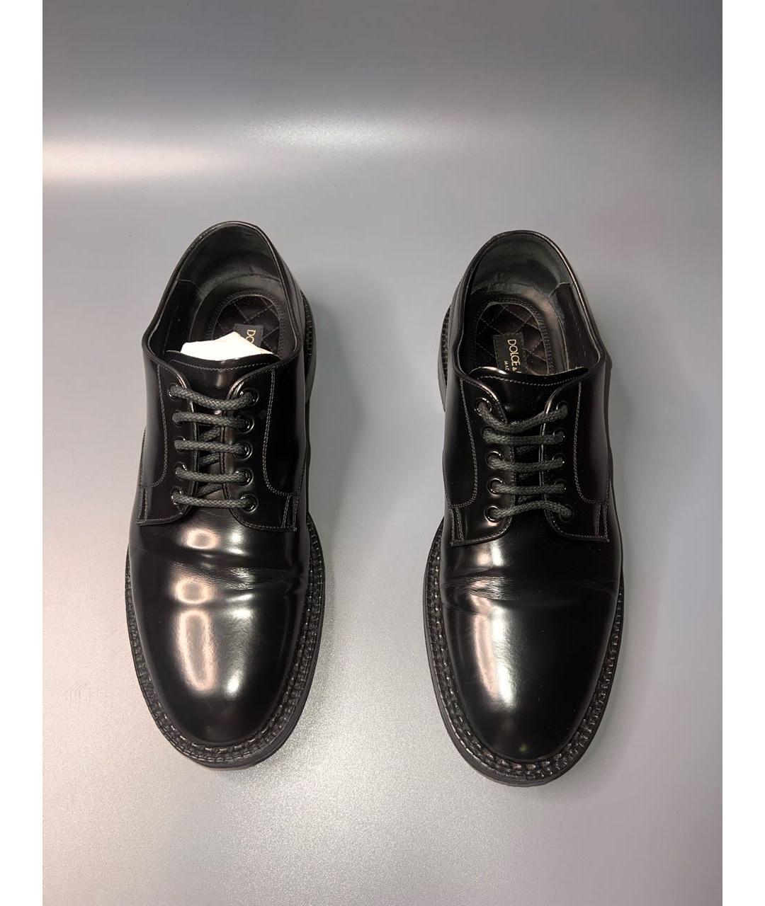 DOLCE&GABBANA Черные кожаные туфли, фото 2