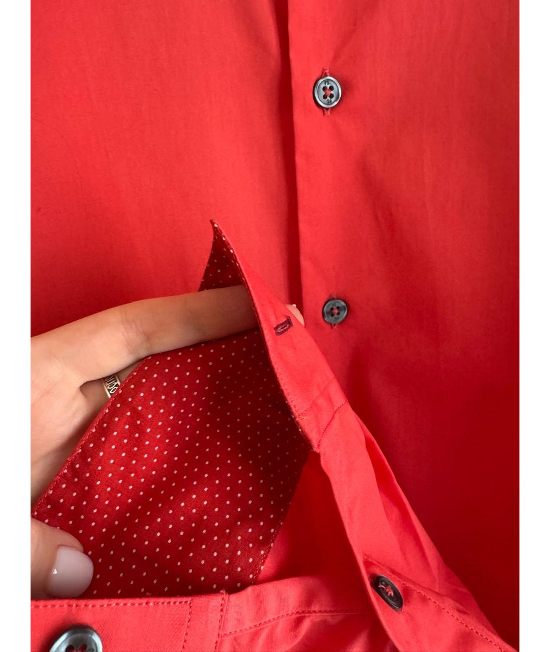 PS BY PAUL SMITH Коралловая хлопковая кэжуал рубашка, фото 3