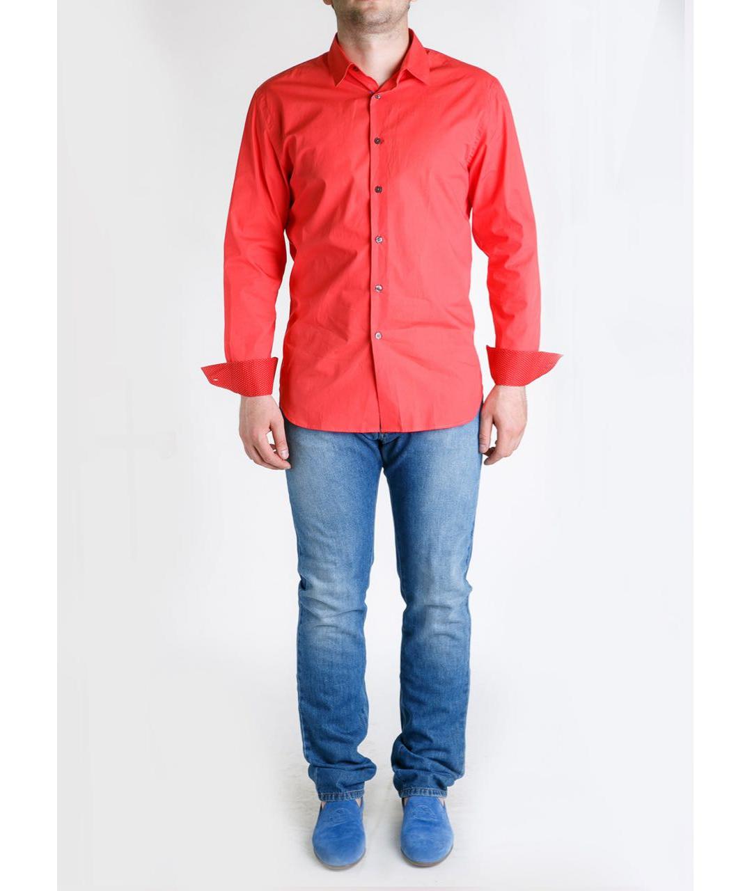 PS BY PAUL SMITH Коралловая хлопковая кэжуал рубашка, фото 7