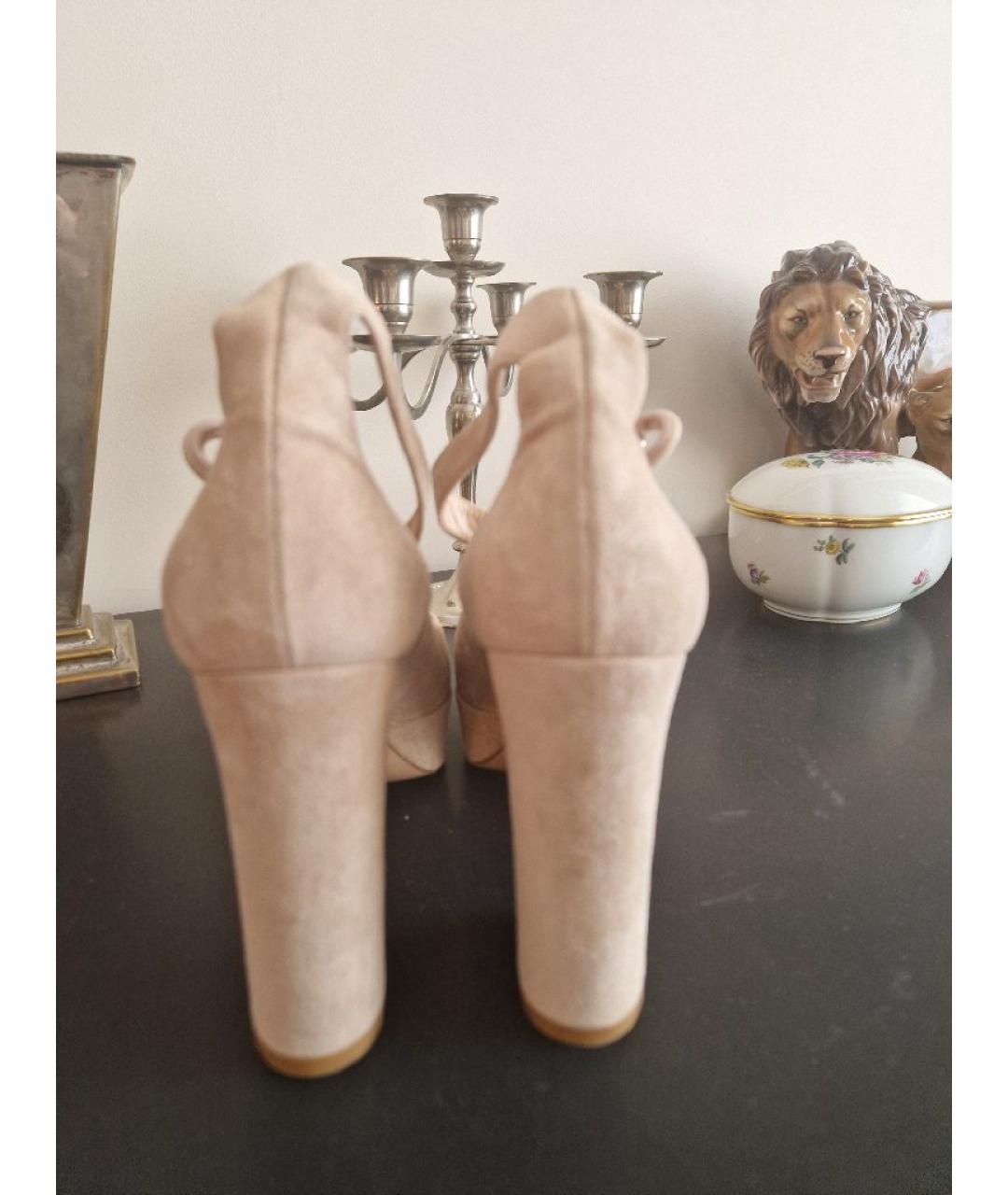 GIANVITO ROSSI Бежевые замшевые туфли, фото 3