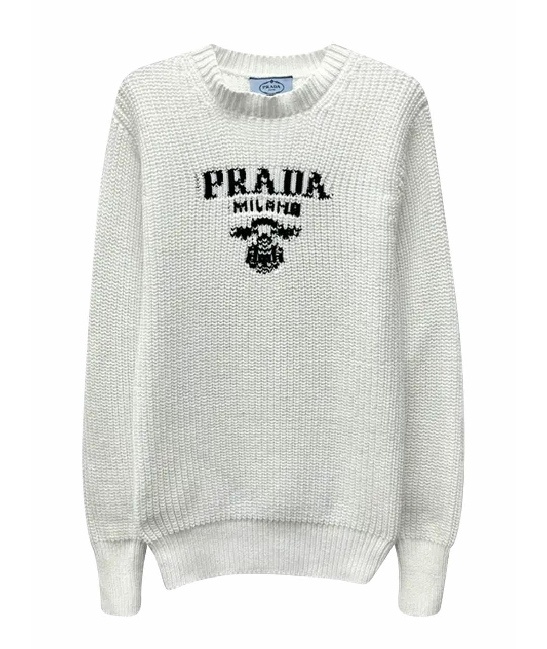 PRADA Белый хлопковый джемпер / свитер, фото 1