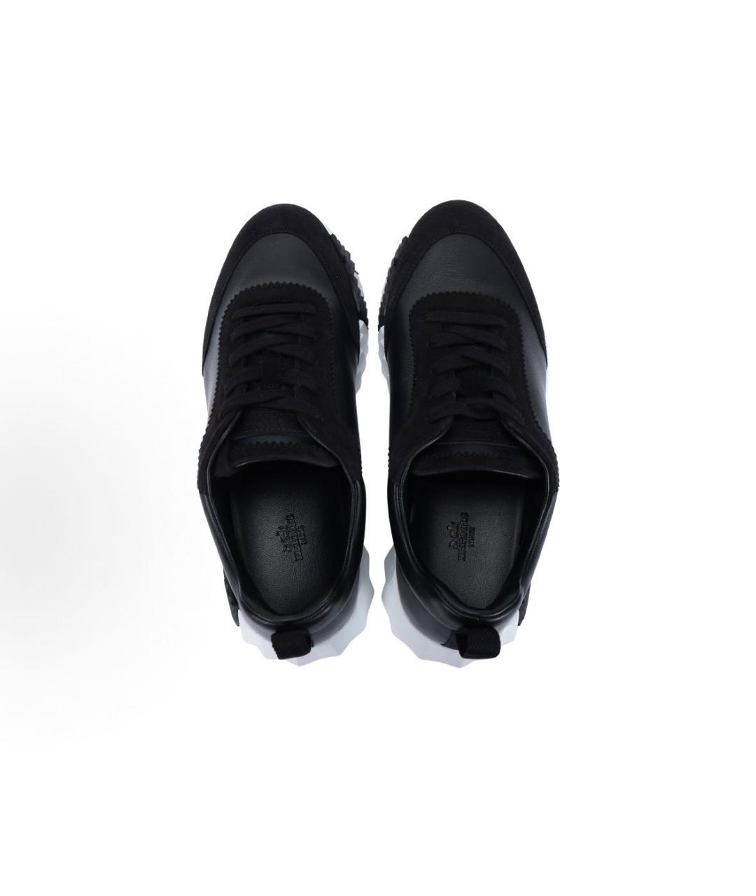 HERMES Черные кожаные низкие кроссовки / кеды, фото 3