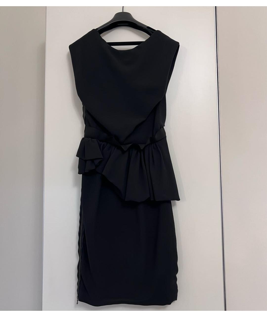 LANVIN Черное вискозное коктейльное платье, фото 2