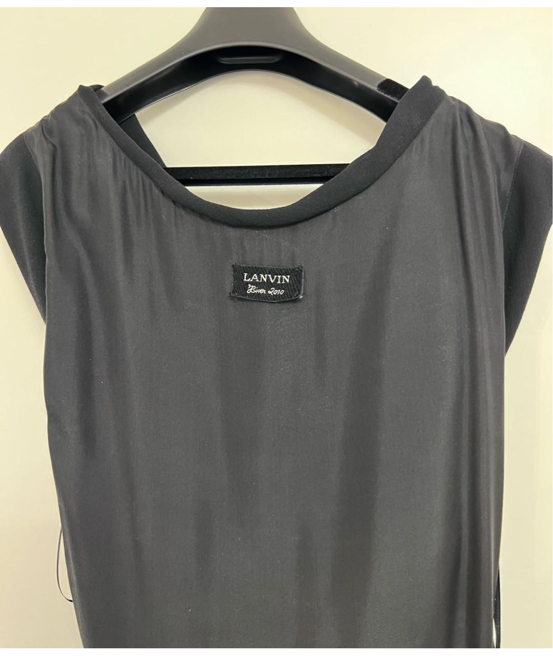 LANVIN Черное вискозное коктейльное платье, фото 3