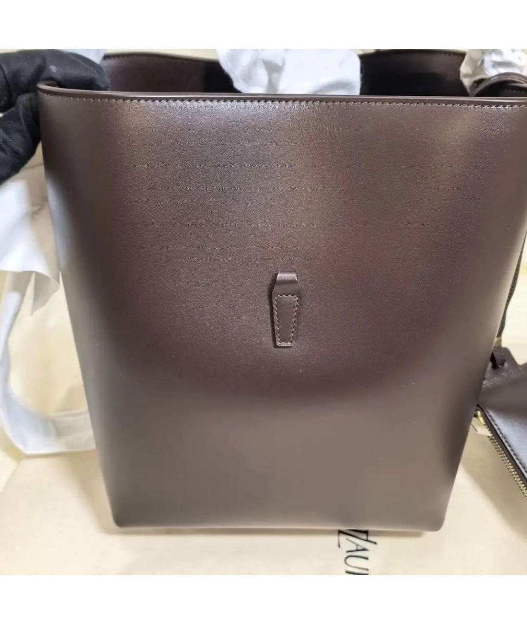 SAINT LAURENT Коричневая кожаная сумка через плечо, фото 2