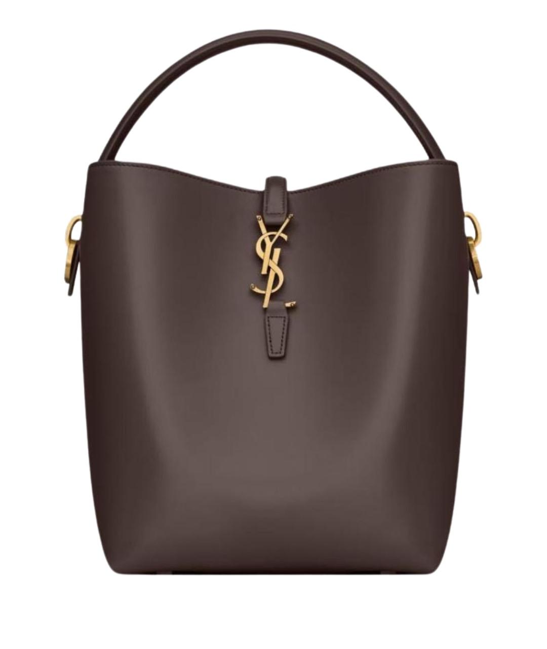 SAINT LAURENT Коричневая кожаная сумка через плечо, фото 1