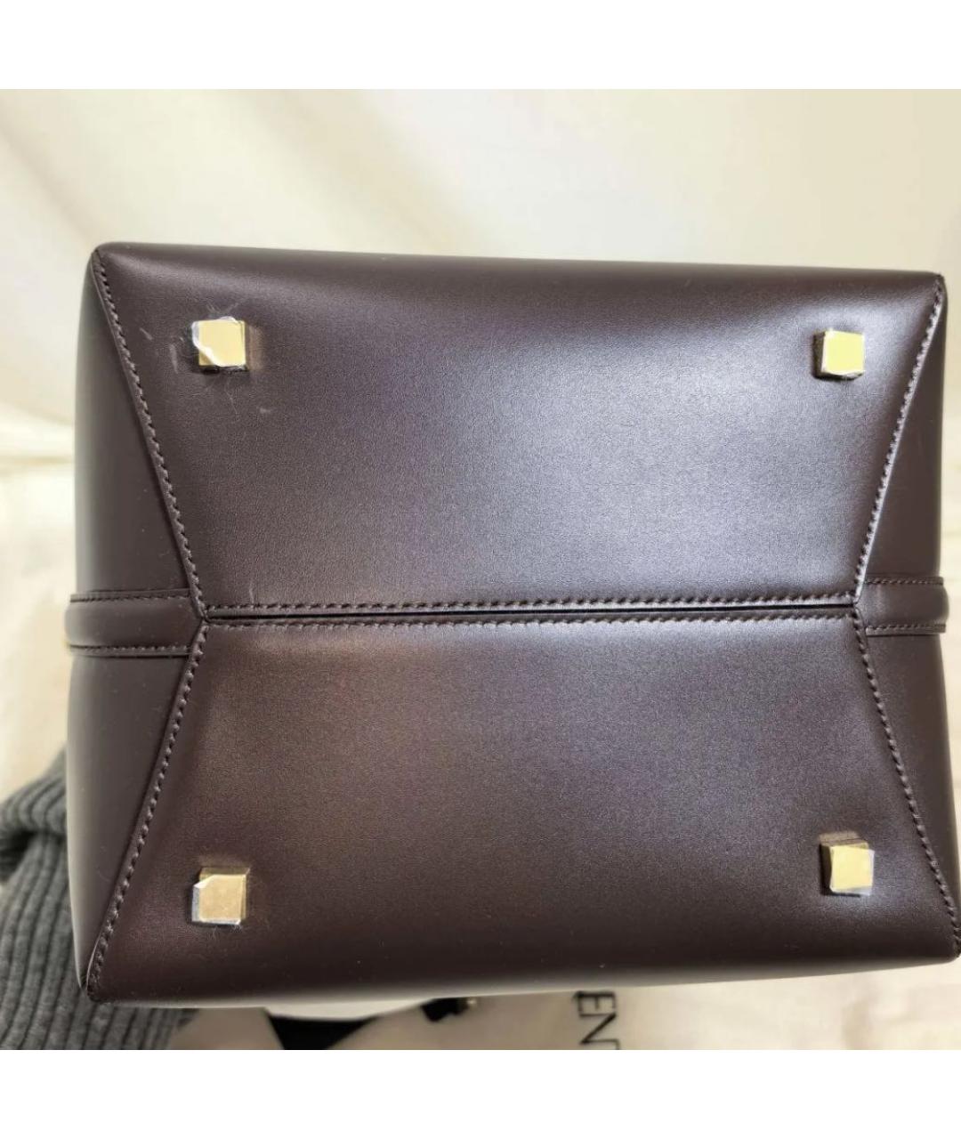 SAINT LAURENT Коричневая кожаная сумка через плечо, фото 4
