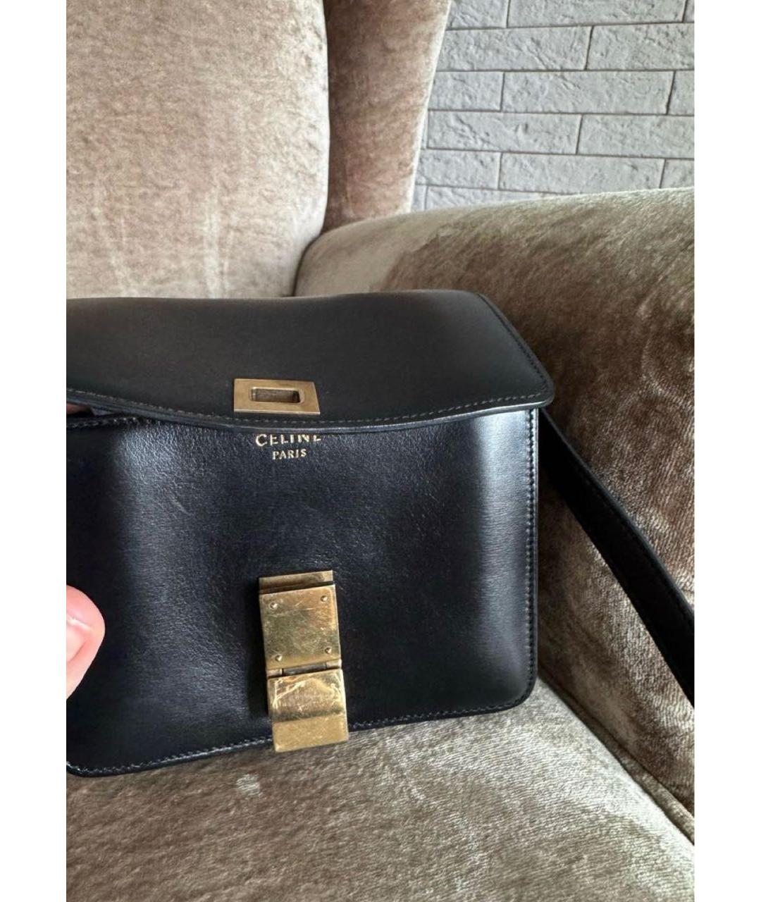CELINE Черная кожаная сумка через плечо, фото 2