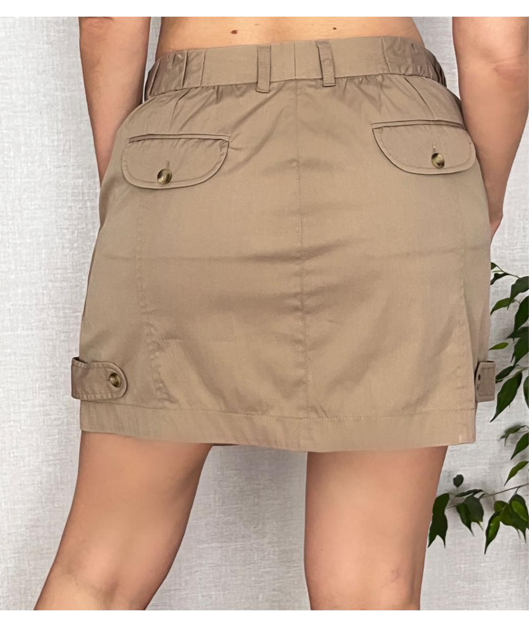 DOLCE&GABBANA Хаки хлопко-эластановая юбка мини, фото 2