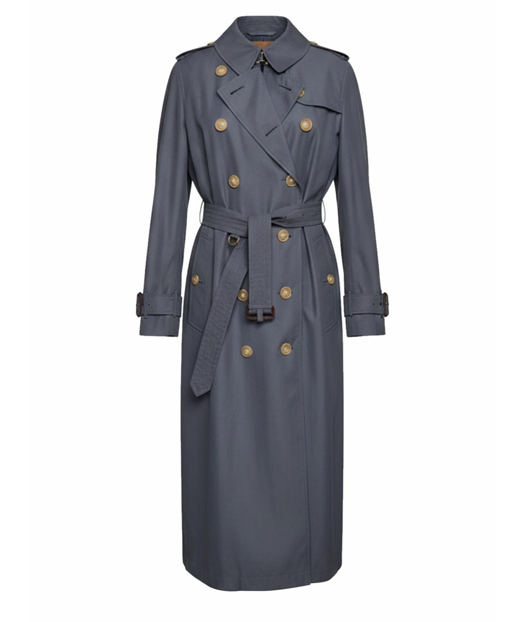 BURBERRY Антрацитовый хлопковый тренч/плащ, фото 1