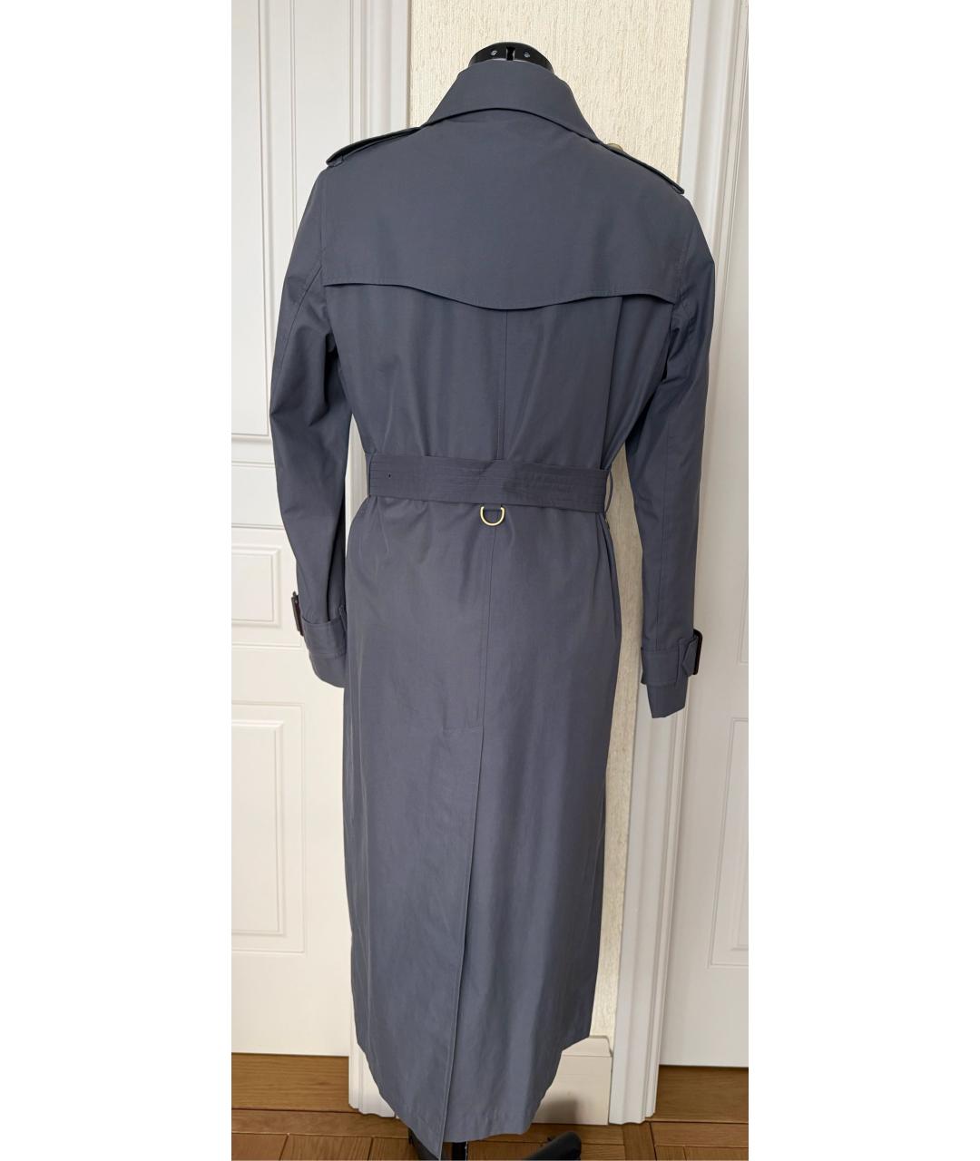 BURBERRY Антрацитовый хлопковый тренч/плащ, фото 2