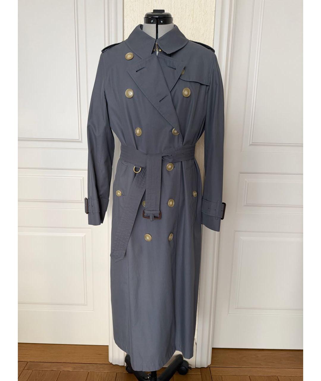 BURBERRY Антрацитовый хлопковый тренч/плащ, фото 6
