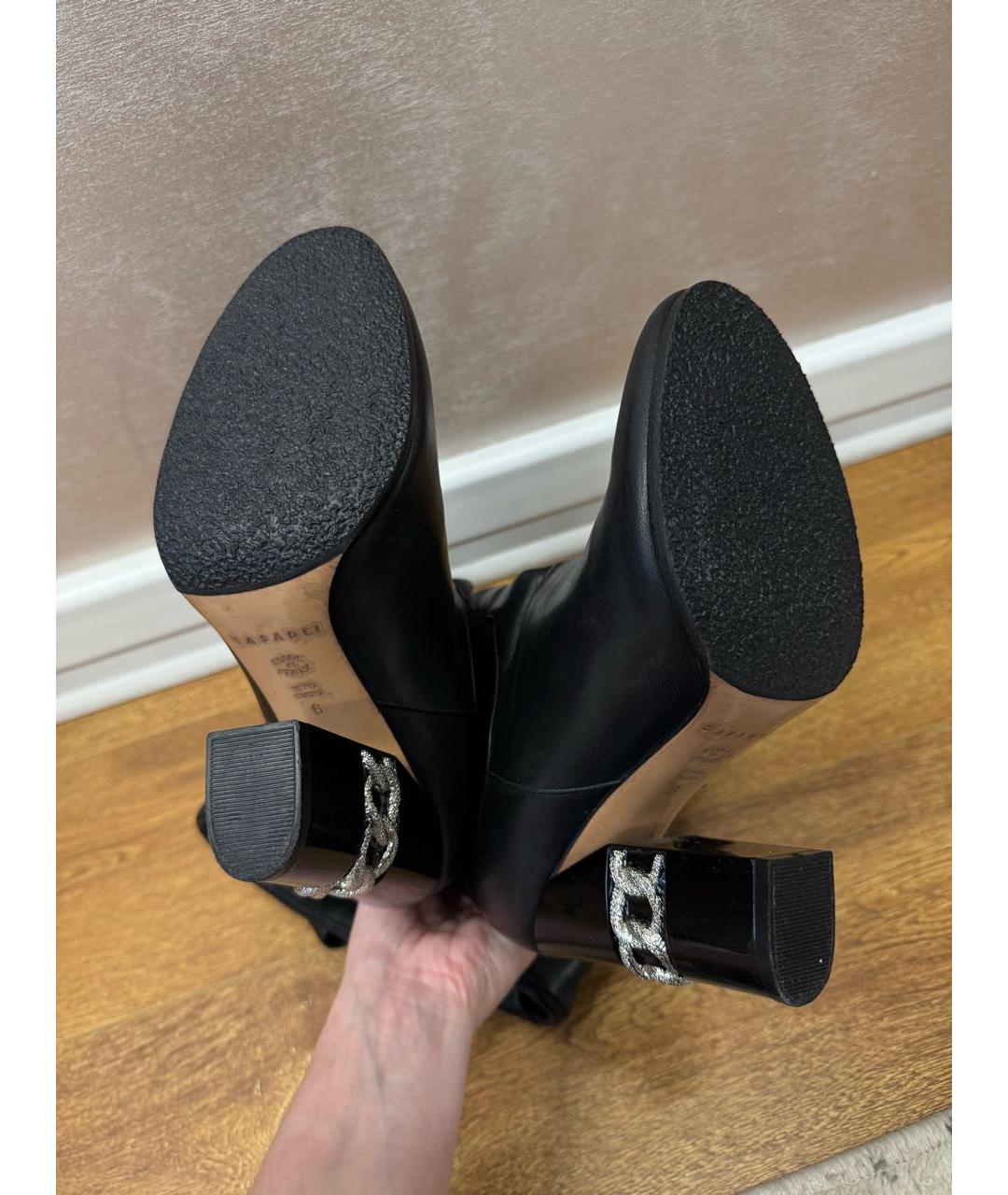 CASADEI Черные кожаные ботфорты, фото 5