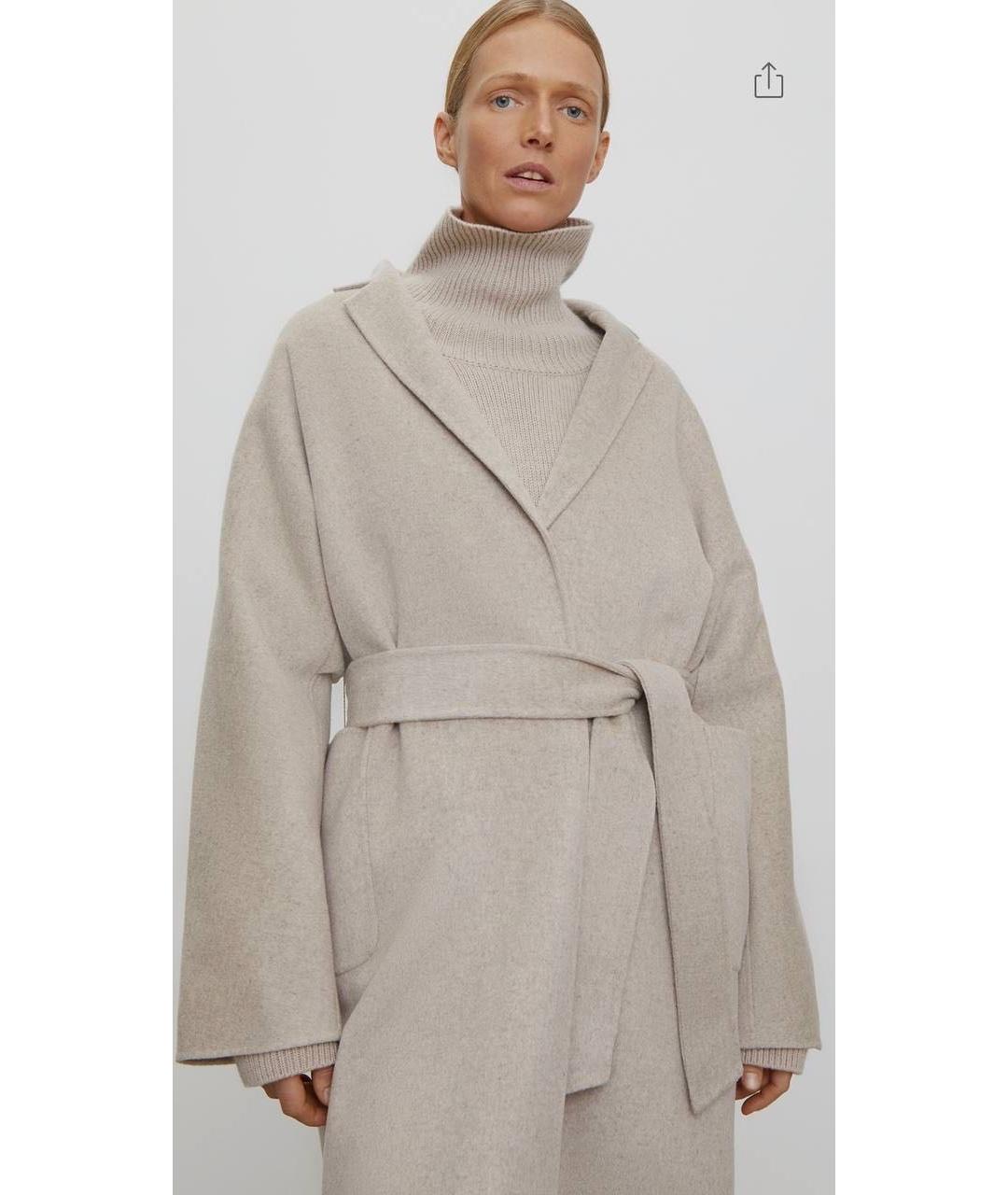 12 STOREEZ Бежевое шерстяное пальто, фото 6
